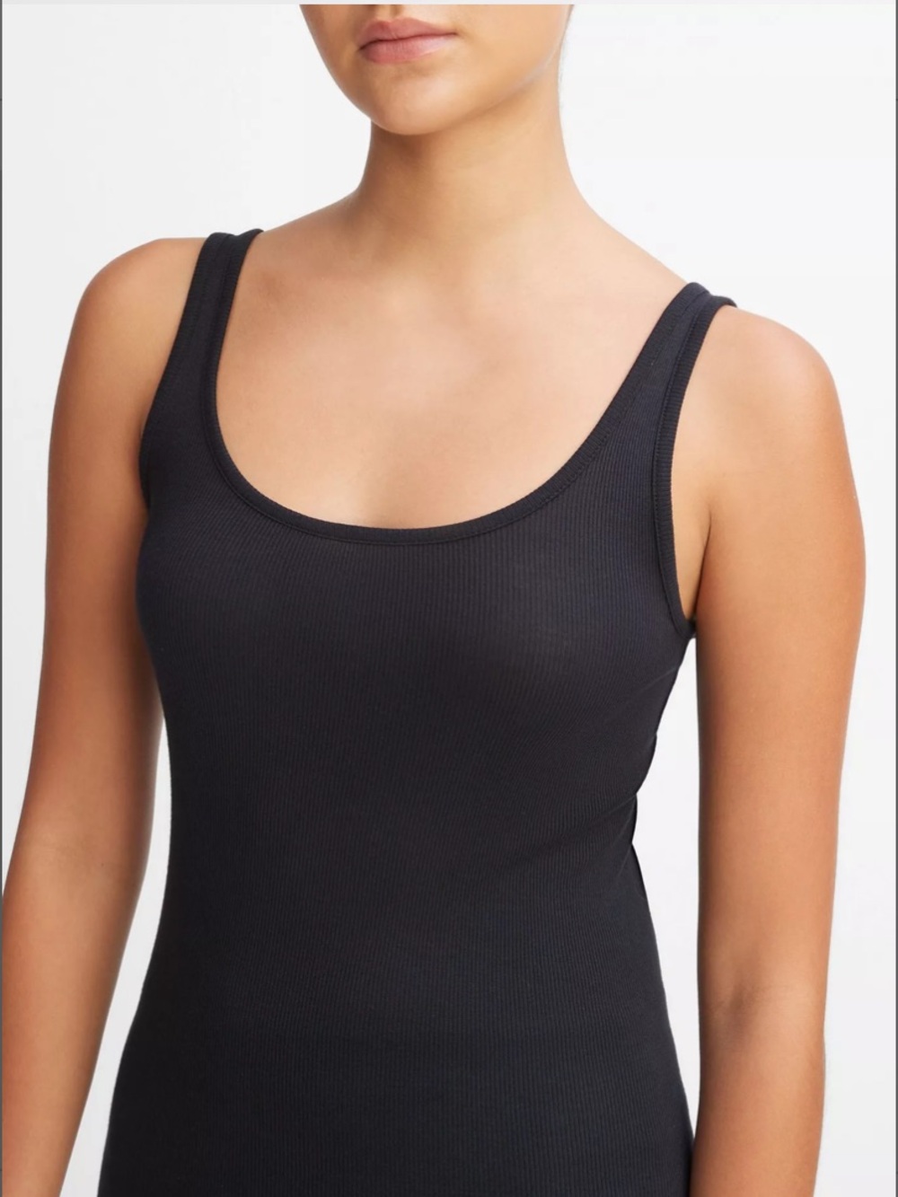 Vince cotton and modal olive green soft tank top